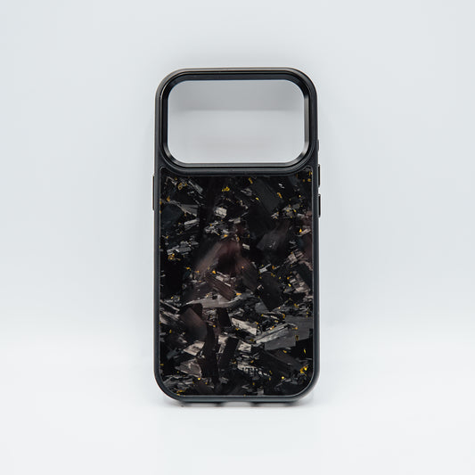 iPhone case forged carbon / gold flakes