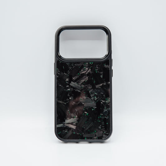 iPhone case forged carbon / green flakes