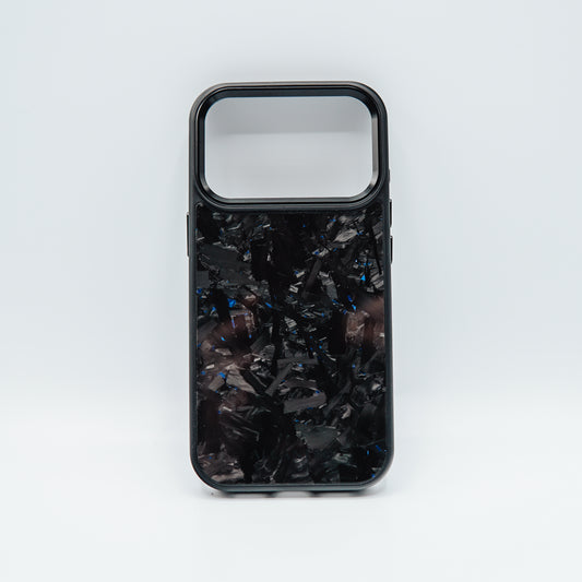 iPhone case forged carbon / blue flakes