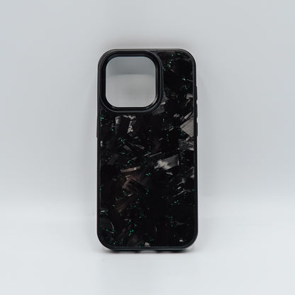 iPhone case forged carbon / green flakes