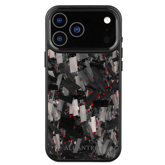 iPhone case forged carbon / red flakes