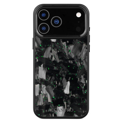 iPhone case forged carbon / green flakes