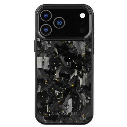 iPhone case forged carbon / gold flakes