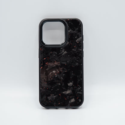 iPhone case forged carbon / red flakes