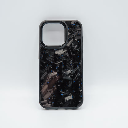 iPhone case forged carbon / blue flakes
