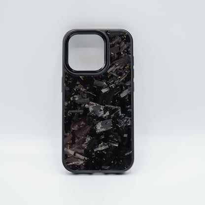 iPhone case forged carbon / gold flakes
