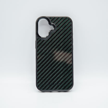 iPhone case carbon fiber / green