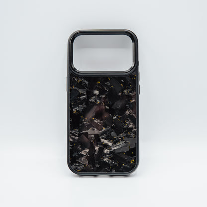 iPhone case forged carbon / gold flakes