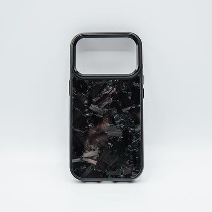 iPhone case forged carbon / green flakes