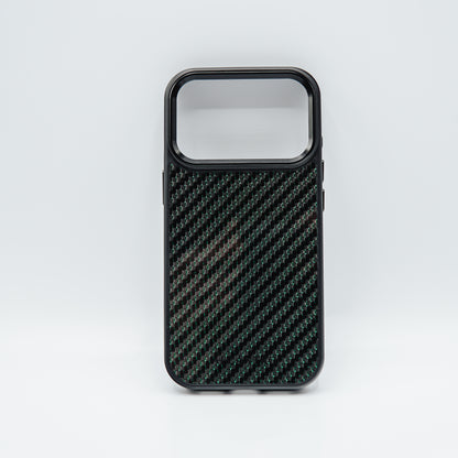 iPhone case carbon fiber / green