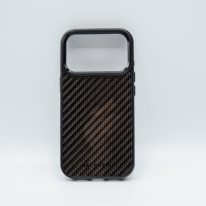 iPhone case carbon fiber / gold