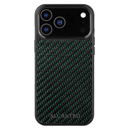 iPhone case carbon fiber / green
