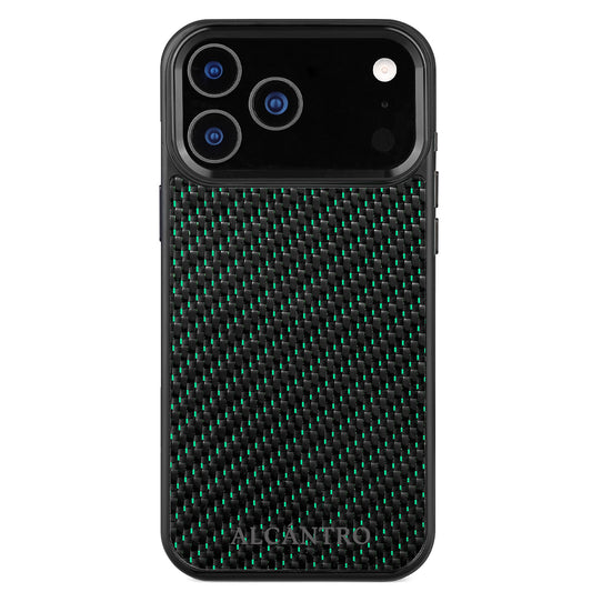 iPhone case carbon fiber / green